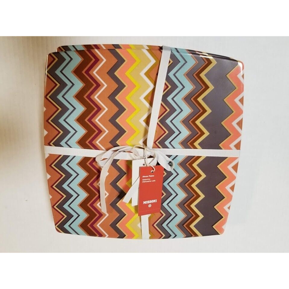Missoni for Target 4pk Melamine Dinner Plate Set Colore Zig Zag Print - NWT - Picture 1 of 4